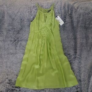 VERY J ||| GREEN SILK DRESS NWT